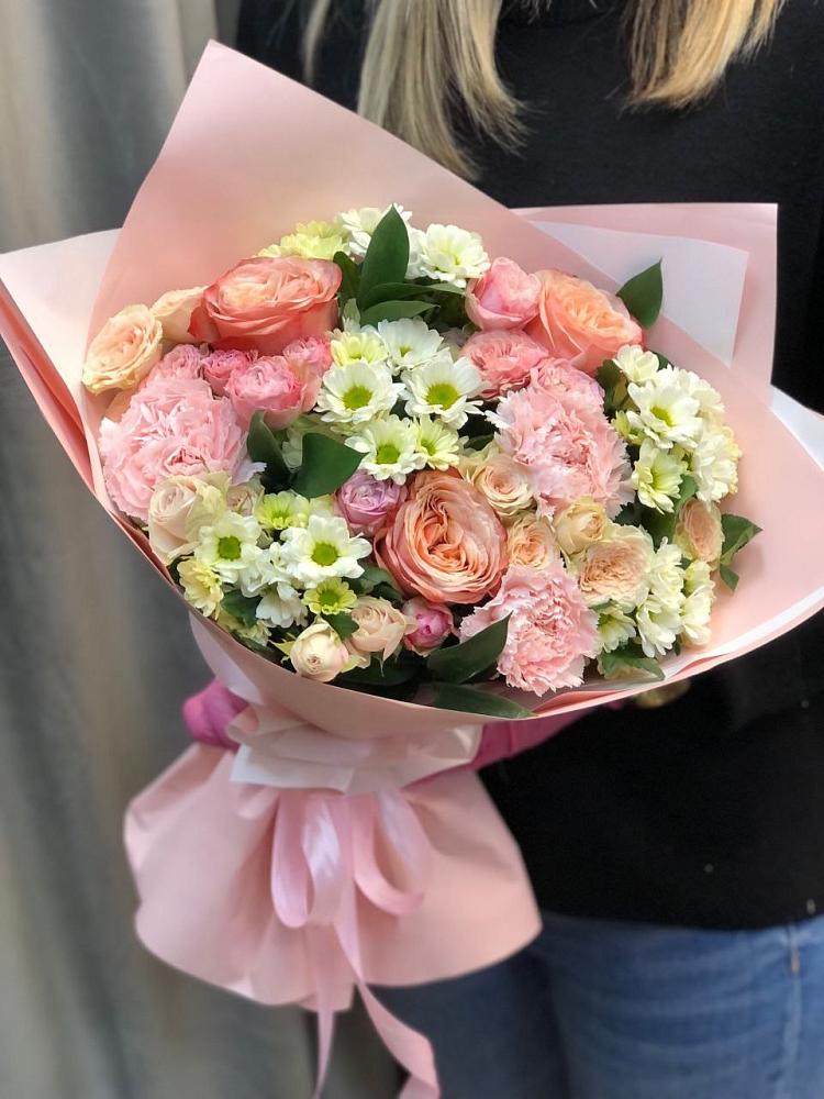 Букет цветов из: Гвоздики, Розы и Хризантемы в Доргелях