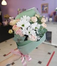 Букет цветов из:  Хризантемы и Розы #REPLACE_PRED# Доргелях