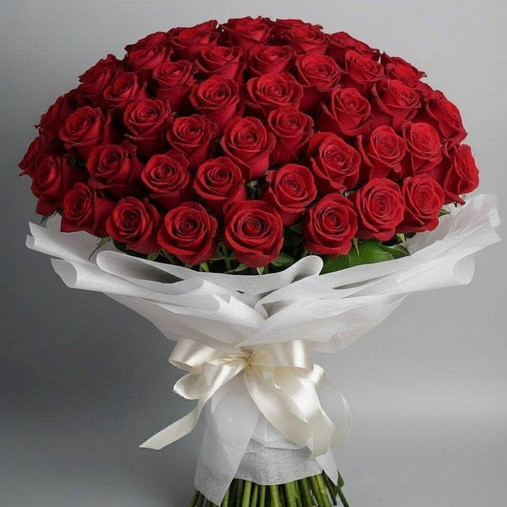 Букет 101 Красная роза Блэк Мэджик в Доргелях