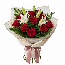 Букет цветов из:  Лилии и Розы #REPLACE_PRED# Доргелях