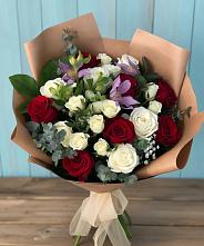 Букет цветов из:  Розы и Альстромерии в Доргелях