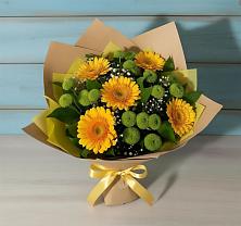 Букет цветов из:  Герберы и Хризантемы в Доргелях