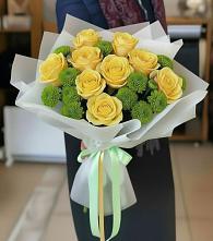 Букет цветов из:  Хризантемы и Розы в Доргелях