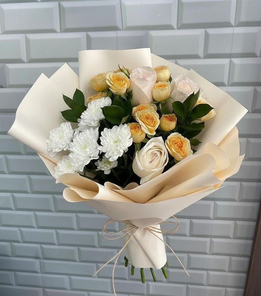 Букет цветов из: Розы и Хризантемы в Доргелях