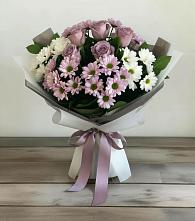 Букет цветов из:  Хризантемы и Розы #REPLACE_PRED# Доргелях