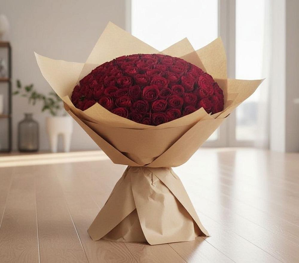 Букет 101 Красная роза в Доргелях