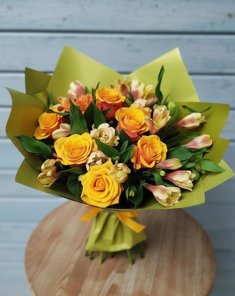 Букет цветов из: Альстромерии и Розы в Доргелях