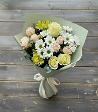 Букет цветов из:  Альстромерии, Розы и Хризантемы в Доргелях