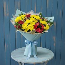 Букет цветов из:  Альстромерии и Хризантемы в Доргелях