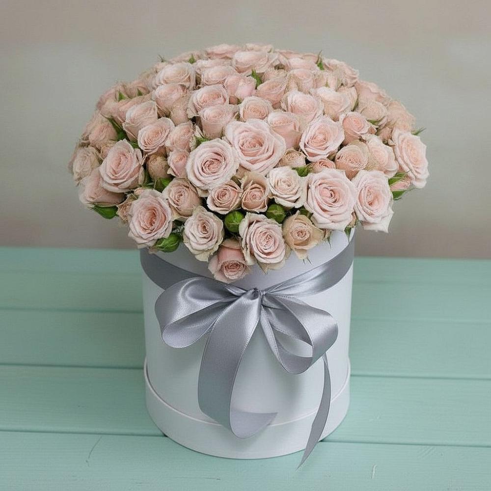 Цветочная композиция из Розы в шляпной коробке в Доргелях